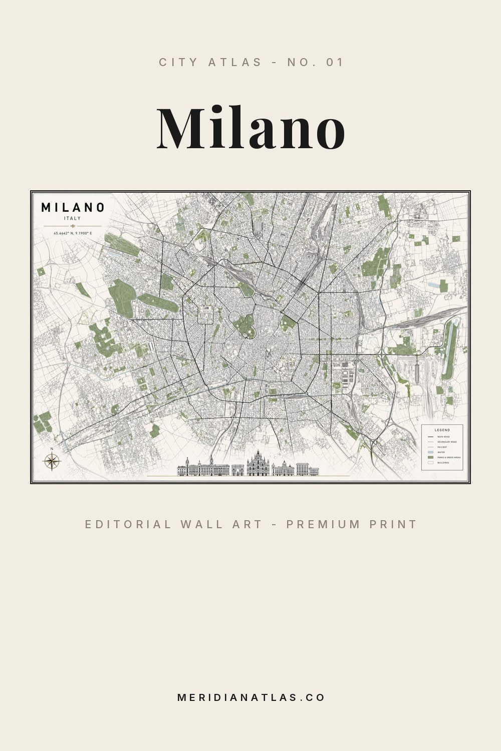 Milano map print - City Atlas No. 01