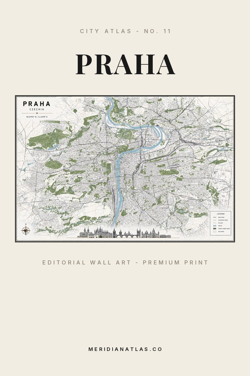 PRAHA map print - City Atlas No. 11