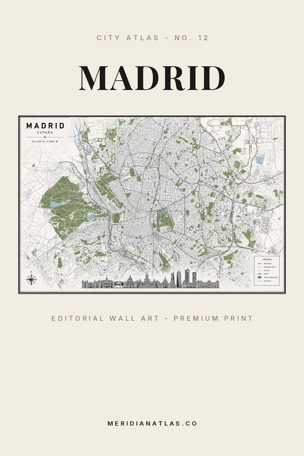 MADRID map print - City Atlas No. 12