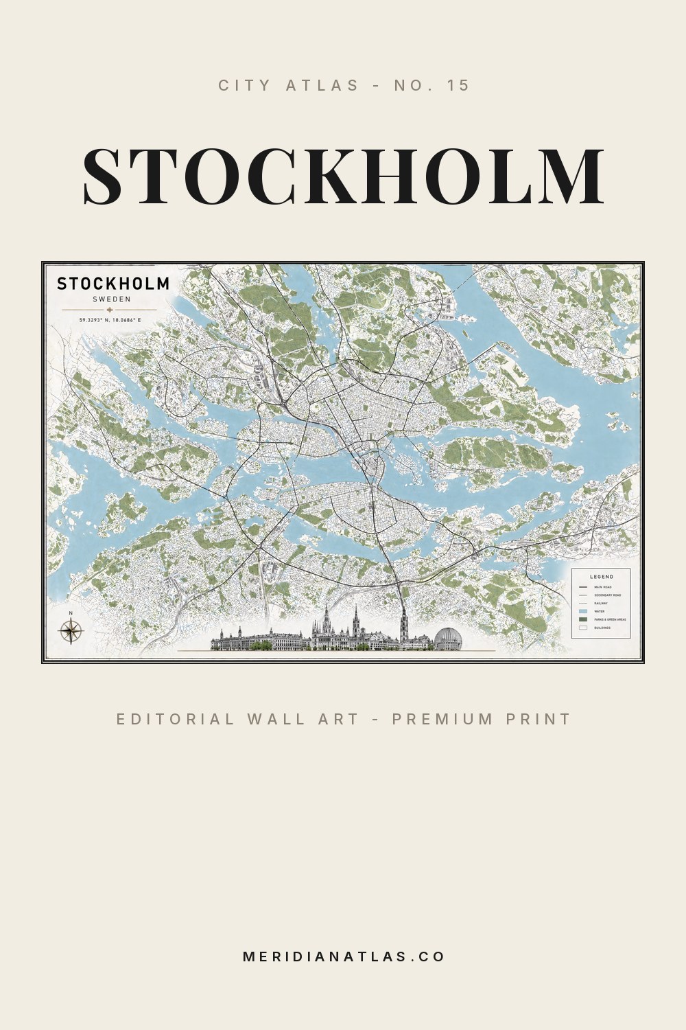 STOCKHOLM map print - City Atlas No. 15