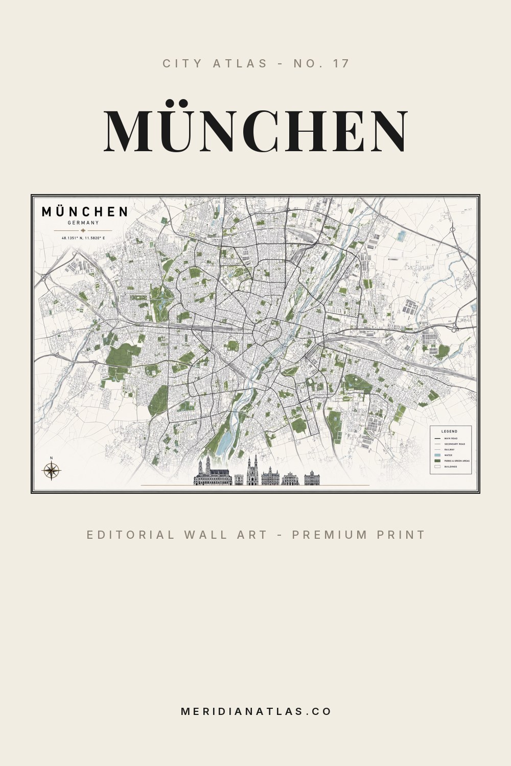 MÜNCHEN map print - City Atlas No. 17